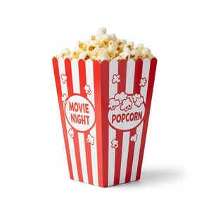 Wholesale Printed Color Disposable Theater Party <b>Snack</b> Package Food Grade Kraft Paper Popcorn Bucket <b>Box</b> Container - Product Image 2