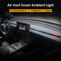 Nouvelles Lumières d'Ambiance LED pour Tableau de Bord Tesla Model 3 Y avec Contrôle d'Écran et Avertisseur d'Angle Mort, Lampe RVB Éclaircissante