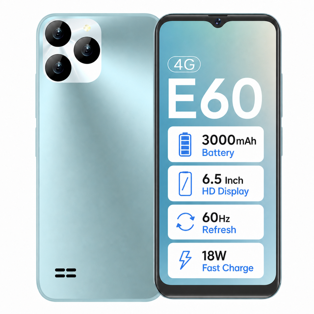 3GB RAM 32GB ROM 4G Dual SIM Card ODM Customizable Phones Mobile Android 15 Smartphone B2B Celulares Phone E60