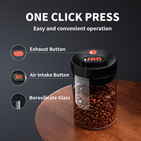 Vente en gros d'usine : Pots en verre borosilicate personnalisables avec couvercles en plastique et fermetures à poussoir pour le rangement en cuisine (1200 ml)