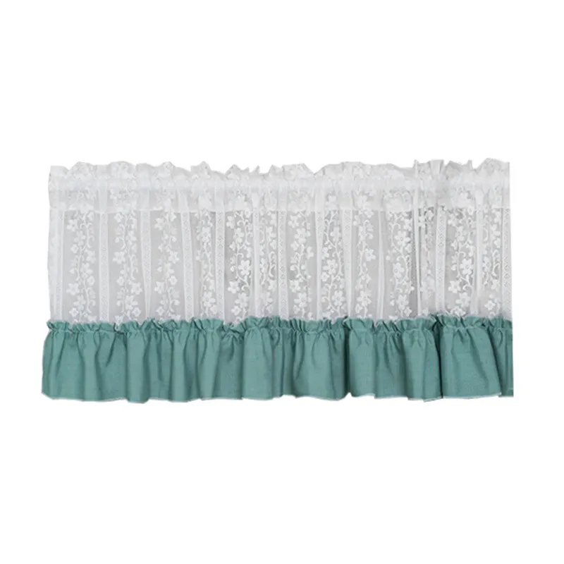 Wholesale 1pc embroidery sheer Fabric Lace stitching Window Curtains Valance for the Living Room kitchen