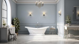 2024 AI Creative Concept européen romantique bleu clair rendu 3D français intérieur meubles de maison pour chambre salle de bain espace - Product Image 4