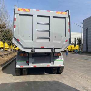 Factory Outlet 3 Axle Heavy Duty 45cubic Meter Back Dump <b>Trailer</b> 60Ton 80Ton Rear Tipper Dump Semi <b>Trailer</b> for Sale - Product Image 1