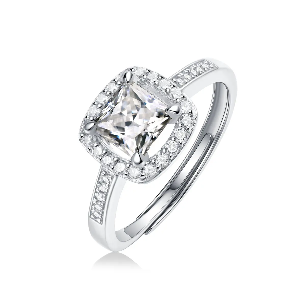 Scène Nieuw Ontwerp 925 Sterling Zilveren Diamant Sieraden Ring Zirkoon Zilveren Trouwring Voor Verloving