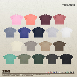 เสื้อยืดผ้าฝ้าย100% ขนาดใหญ่สำหรับผู้ชายและผู้หญิงพิมพ์ลายแบบกำหนดเองสำหรับผู้ชายและผู้หญิง250ซักแบบวินเทจของผู้ชาย - Product Image 5