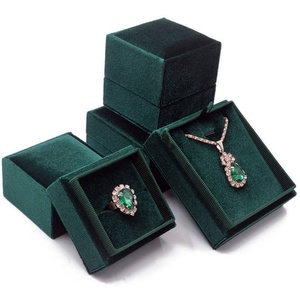 Luxury Square Velvet Jewelry <b>Gift</b> <b>Box</b> Lid and Base Premium High Quality Velvet Jewelry <b>Ring</b> Necklace Pendant Packaging <b>Box</b> - Product Image 1