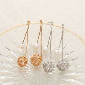 Promoción de Comercio Exterior Transfronterizo, Pendientes Personalizados de Oro de 14K, Estilo Europeo Americano, Versátiles, de Aleación con Perla Envuelta, para Regalo - Product Image 1