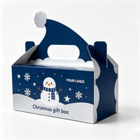 Boîtes pliables pour cadeaux de fête, décorations de Noël, gâteaux, bonbons, friandises, boîte-cadeau en papier avec poignée