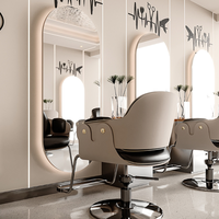 Présentoir mural pour fauteuils de salon de coiffure haut de gamme au style luxueux