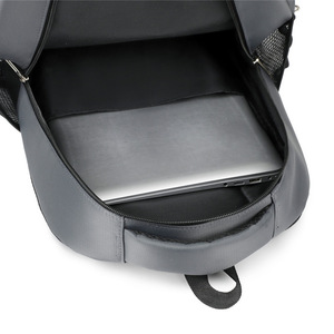 Laptop <b>Backpack</b> For Men Business Travel Lightweight <b>With</b> Laptop <b>Compartment</b> Gray Black Blue Purple Solid Color Shoulder Straps - Product Image 2