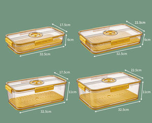 Luftdichte Haustier Kunststoff Küche Kühlschrank Kühlschrank <span class=keywords><strong>Organizer</strong></span> Schrank Gefrier schrank Speisekammer Vorrats behälter Behälter und Boxen mit Deckel - Product Image 6