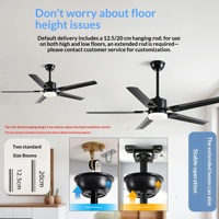 Ventilateur de plafond moderne avec lumière, moteur DC, 5 pales en bois, télécommande, 3 couleurs, intensité variable, 6 vitesses, prix compétitif, expédition immédiate