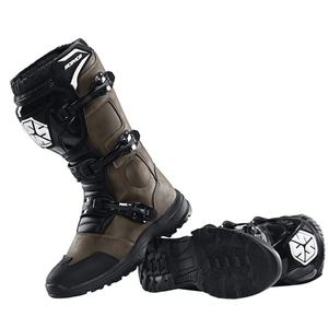 รองเท้าบูทขี่มอเตอร์ไซค์หนังแท้สไตล์วินเทจสีน้ำตาลดำสำหรับผู้ชาย กันน้ำ - Product Image 3