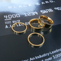 Kunden spezifische Gravur 2mm 4mm 6mm 8mm Edelstahl rohling vergoldetes glattes Ringband