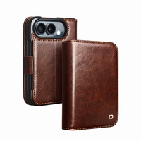 QIALINO Dernier design tendance Étui en cuir véritable pour iPhone Duo Fermeture magnétique