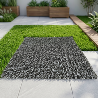 Gazon artificiel paysager personnalisé de haute qualité, tapis d'herbe gris-blanc, personnalisable, pour jardin, résistant au feu, écologique
