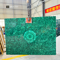 Dalles de malachite vertes polies, pierres semi-précieuses, grandes dalles de marbre vert pour la décoration murale de luxe