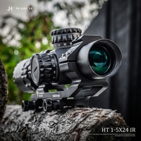 Lunette de tir T-EAGLE March HT1-5X24IR 30mm SFP IR tactique en alliage d'aluminium pour la chasse, le tir en extérieur, LPVO, étanche et antichoc