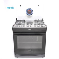 Cuisinière à gaz multifonctionnelle Xunda, vente directe usine, 4 plaques à gaz et 2 plaques électriques, 5 brûleurs avec four