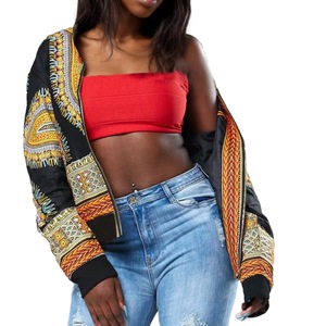 SM92168A Sconto per Ordini all'Ingrosso Giacca Bomber Dashiki Invernale Gialla da Donna Africana Popolare Sehe Fashion - Product Image 4