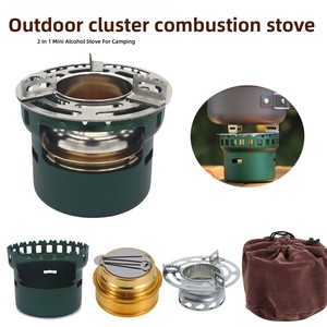 Nouvelle cuisinière à alcool portable d'extérieur <span class=keywords><strong>2</strong></span>-en-1 coupe-vent pour l'alpinisme, les voyages, les pique-niques et le <span class=keywords><strong>camping</strong></span> (pour faire bouillir de l'eau) - Product Image 1