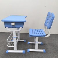Meubles d'école pour enfants personnalisables, bureau et chaise en plastique réglables, tables et chaises individuelles pour étudiants du secondaire