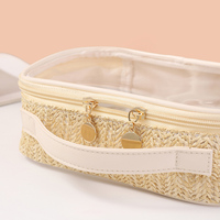 Sac de maquillage et de rangement professionnel personnalisé en usine avec poignée et fenêtre transparente en PVC