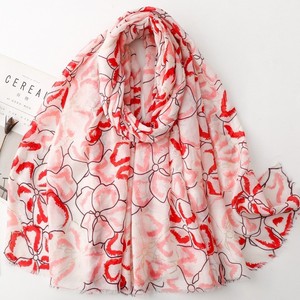 New Fashion Commuting Floral Printed Voile Warming All-match High-quality Women's Soft <b>Scarf</b> Sunscreen Shawl All-season - Product Image 1