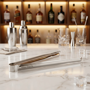 Stainless Steel Ice Tongs <b>Bar</b> <b>Tools</b> Minimalist Reusable Handle For <b>Bar</b> Use - Product Image 5