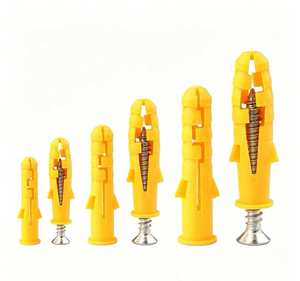 Tassello a muro in plastica PE gialla con vite autofilettante a testa svasata Phillips in acciaio inossidabile <span class=keywords><strong>per</strong></span> decorazioni edili - Product Image 1