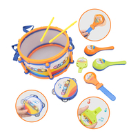 Cartoon Mini Kids Drum Set Musical Instruments Toy Drum for Baby Plastic Music Educational Toy with Percussion