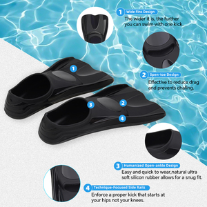 बच्चों के लिए कस्टम नरम सिलिकॉन शॉर्ट ब्लेड तैरने वाले बच्चों के लिए स्नॉर्कलिंग फिप्स प्रशिक्षण स्विमिंग पूल सहायक उपकरण - Product Image 2