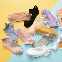 Chaussettes courtes Jingwen OEM à motif chat d'été, respirantes en maille, invisibles