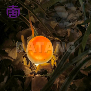 Orange Mushroom <b>Solar</b> Led Halloween Thanksgiving Christmas <b>Lights</b> Ip65 Waterproof Dc24v Customizable Colors Garden Outdoor - Product Image 5