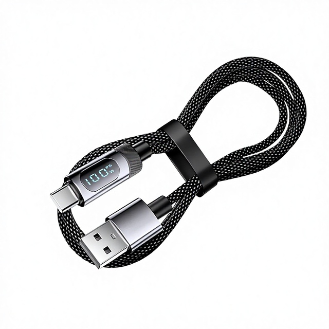 100W PD Display USB-C Cable Nylon Braided Fast Charging Data Cord for Computer Camera Smart Watch Earphone-Universal High-Speed