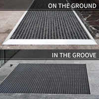 Tapis d'entrée commercial en alliage d'aluminium, réversible, lavable, à rayures tuftées, anti-poussière et anti-humidité, en promotion