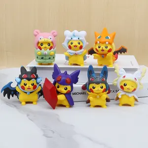 Ensemble de 7 figurines d'anime Pokemoned, figurines d'action mignonnes Pikachu Cosplay Déguisement, figurines en PVC, poupées jouets, cadeau pour enfants et adultes, collection - Product Image 5