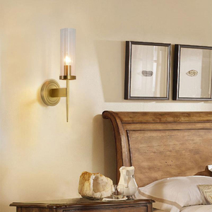 Aplique de pared, proyecto de Hotel, mesita de noche, sala de estar, Metal de latón y pantalla de vidrio estriado, luz de pared <span class=keywords><strong>Alouette</strong></span> decorativa moderna para interiores - Product Image 3