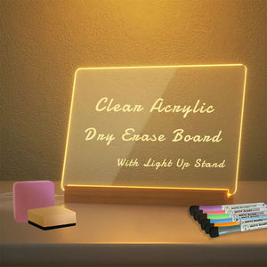 กระดานไวท์บอร์ดสีขาวใช้ซ้ำได้สำหรับการศึกษาบันทึกตารางการทำรายการฐานไม้ที่มีไฟ - Product Image 1