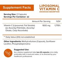 Capsules de Vitamine C Liposomale à Marque Blanche, 120 Capsules Végétales, Soutien Antioxydant, Complément Alimentaire Quotidien pour le Corps