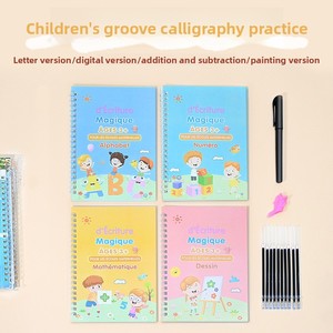 Cuaderno <span class=keywords><strong>de</strong></span> Práctica <span class=keywords><strong>de</strong></span> Caligrafía Mágica con Ranuras para el Control del Lápiz, Impreso en Varios Idiomas para Niños, Estudiantes y Escolares - Product Image 3