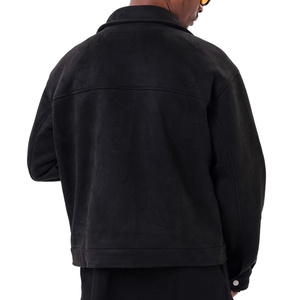 Chaqueta de Gamuza para Hombre al por Mayor, Estilo Básico Vintage, Unisex, Cierre de Cremallera, Color Sólido, con Cuello Vuelto - Product Image 6