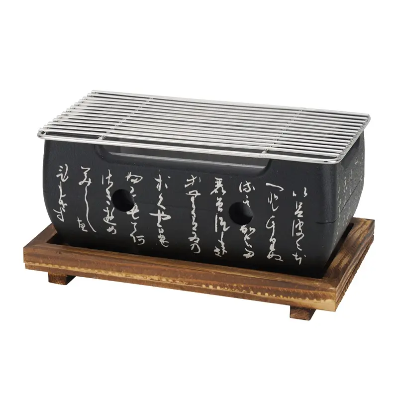 Mini gril de Barbecue de table maison table japonaise Mini gril de BBQ carré intérieur en céramique sans fumée alcool Barbecue Grill