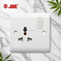 Enchufe Universal con Interruptor de 1 Grupo Estándar Británico 13A con Interruptor de Plástico Blanco de Baquelita con Luz de Neón para Enchufes y Tomas de Corriente para el Hogar y la Oficina