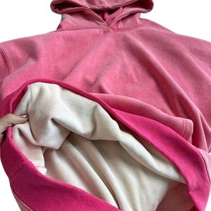 Sweat-shirt à capuche uni et lourd personnalisé Sweats à capuche pour femmes sweat à capuche polaire rose lourd - Product Image 1