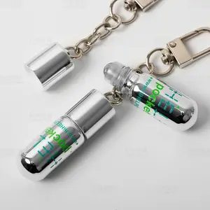 Keychain ישים המניה באיכות גבוהה זכוכית ישים פתרון מהות בושם נוח לשאת ללא דליפה בקבוק