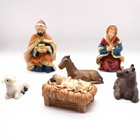 Crèche Crèche de Noël Figures Crèche Noël Ornement Catholique Pâques Christ Décor