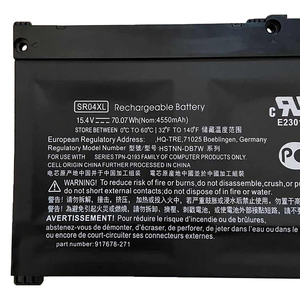 Nouvelle <span class=keywords><strong>batterie</strong></span> d'ordinateur portable d'origine authentique <span class=keywords><strong>SR04XL</strong></span> 15.4V 70.07Wh pour HP Omen 15-CE 917724-855 HSTNN-DB7W 917678-2B1 - Product Image 3