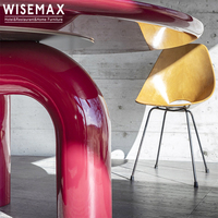 WISEMAX MÖBEL Großhandel Restaurant möbel Bogen Design Heller roter Buchenholz runder Esstisch für Esszimmer