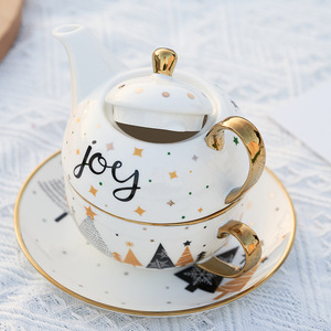 <span class=keywords><strong>Set</strong></span> di teiere in ceramica serie natalizia 1 pentola 1 tazza da tè in ceramica e piattino tè in ceramica all'ingrosso per un <span class=keywords><strong>Set</strong></span> - Product Image 3